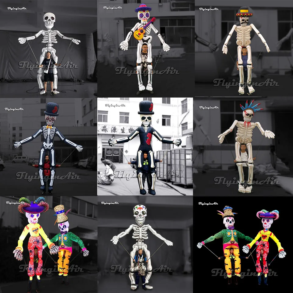 

Надувная гигантская кукла-скелет для карнавального шествия, управляемая, с функцией надувания, для мероприятий на Хэллоуин