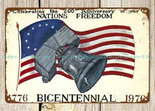 nostalgic  indoor wall  art Bicentennial metal tin sign