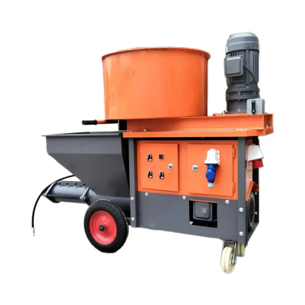 Integrated Mixer Mortar Spray Machine Electric Cement Plastering Machine High Pressure Wall Putty Gypsum Lime Sprayer