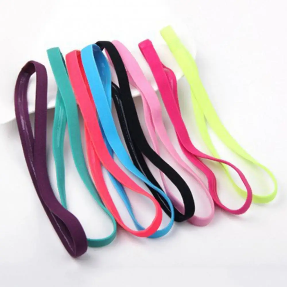 5Pcs Elastic Rope Sports Sweat Head Hair Bands Gym Yoga Headband Non-slip Exercise Tennis Racket Badminton Sweatband Headbands