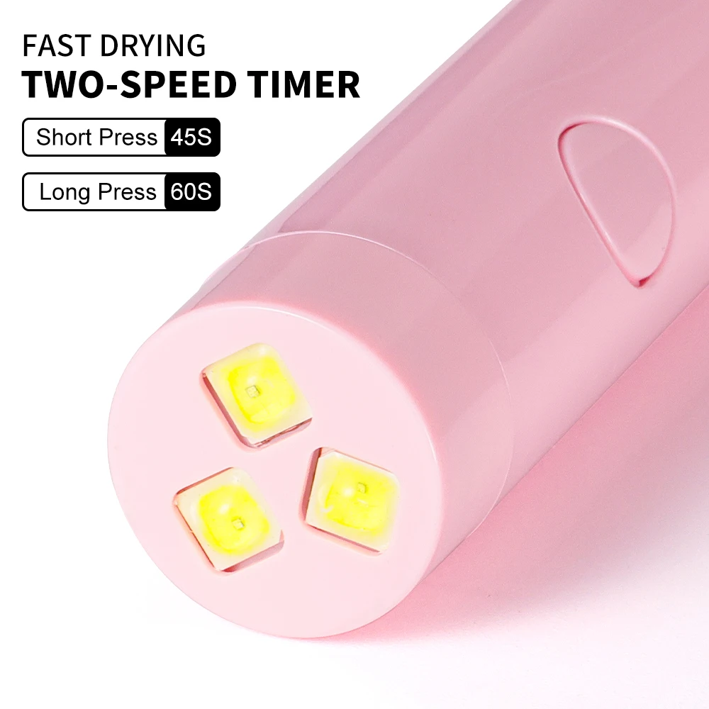 مصباح صغير محمول بالأشعة فوق البنفسجية للأظافر، ضوء مانيكير قابل لإعادة الشحن لعلاج طلاء الأظافر جميع أنواع، معدات العناية بالأظافر العملية المحمولة