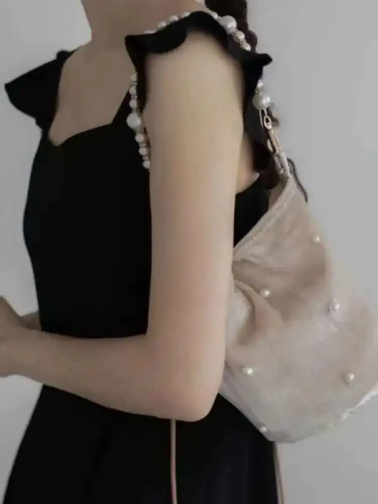 Ontwerp Zoete Parel Koreaanse Crossbody Dames Handtassen Casual Schoudertas Y2k Esthetische Alle Match Anime