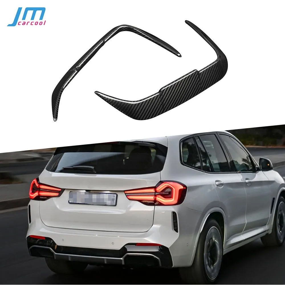 

2Pcs Real Carbon Fiber Rear Fender Vent Fin Gill Trim Cover For BMW iX3 G08i 2022 Car Body Kit Trim Strip FRP Black