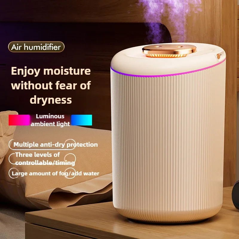 4L Humidifier Large Mist Volume Double Nozzle Atomizer Household Air Spray Humidifier Bedroom Usb Silent Humidifier Low Noise