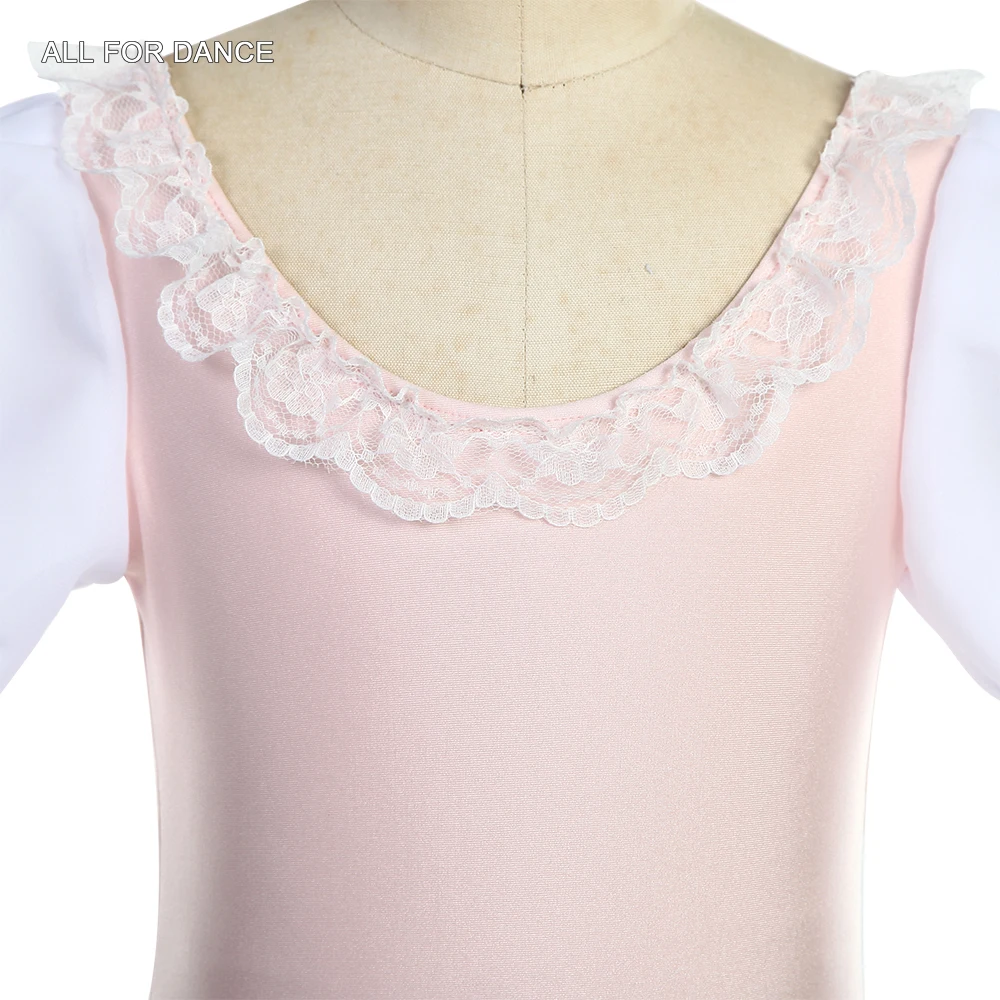 23166 corpete superior de elastano rosa de manga curta com saia tutu de tule macio branco para meninas e mulheres vestido de dança de bailarina