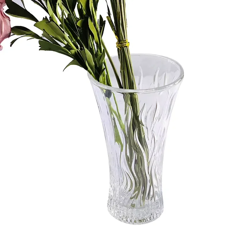 Wholesale Handmade Custom Logo Hydroponics Floor Tall Transparent Glass Vase Unique Coastal Design High-end Bar Mitzvah