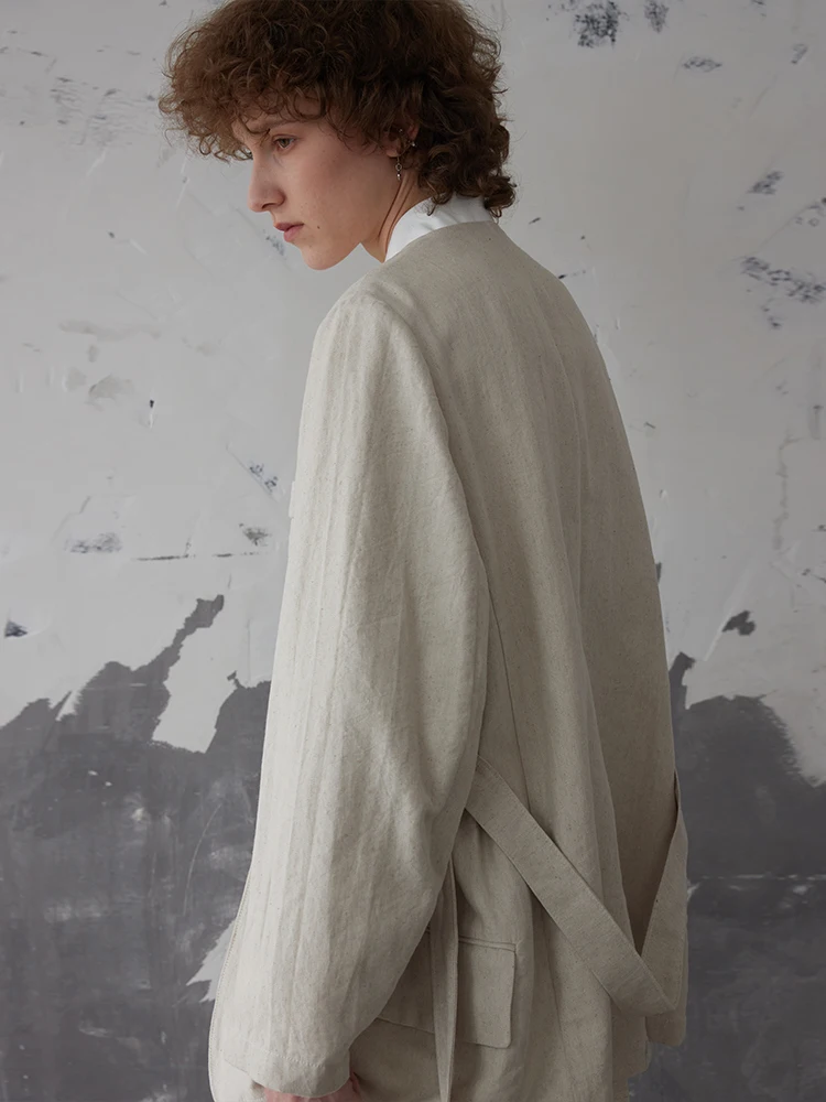 

Льняная куртка Tuytuy с текстурой, повседневная, свободного кроя, для работы, длинная, стройнящая, для молодых женщин