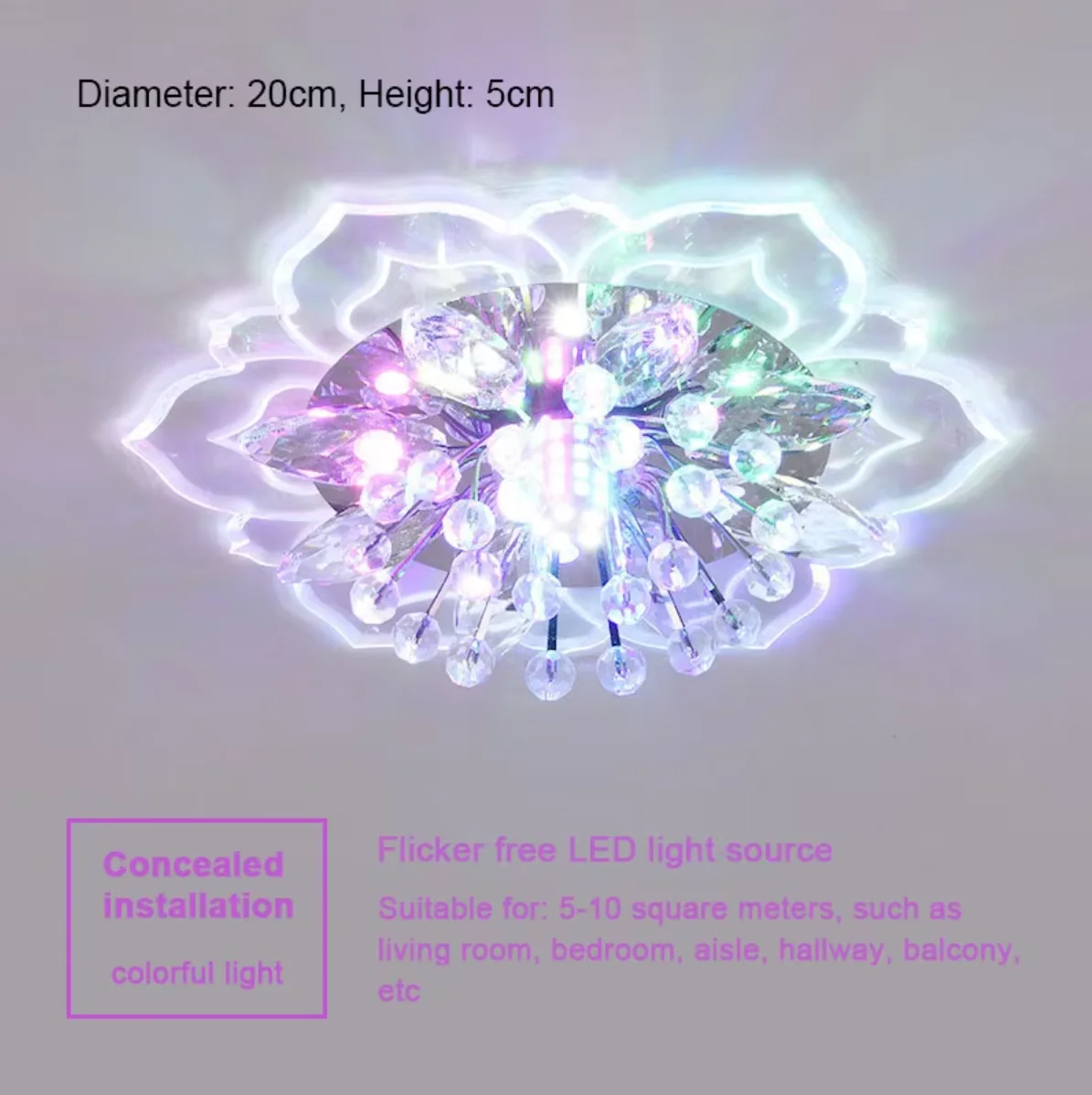 LED Kristallen Plafondlamp Moderne Bloemvorm Plafondlamp Hal Woonkamer Lamp Slaapkamer Keuken Gangen Gangpad Licht