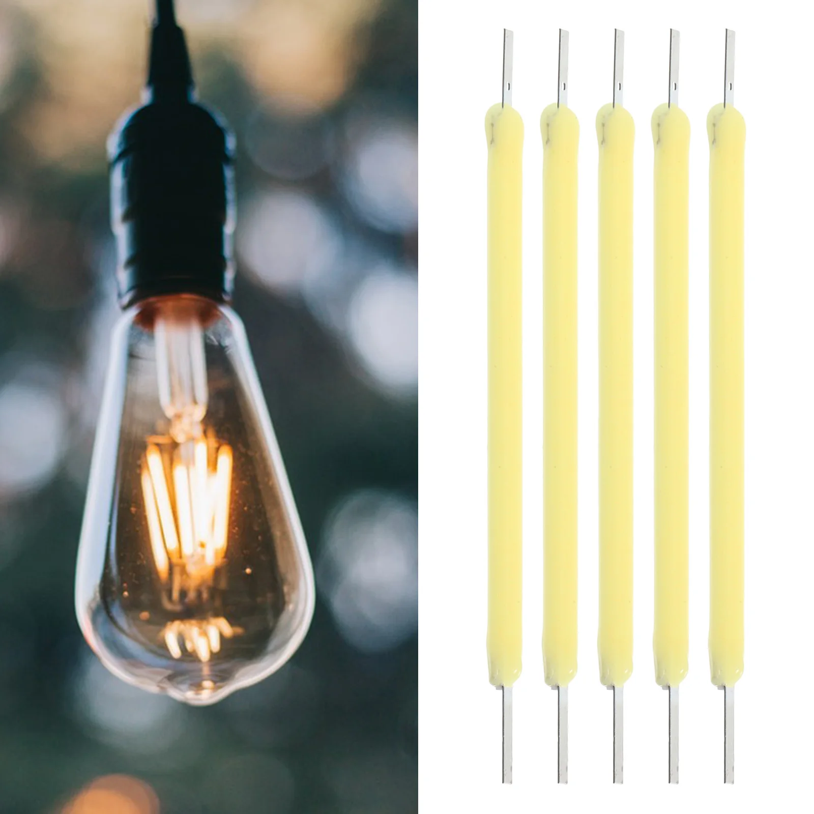 

100 Pcs LED Lamp Parts 3V 38mm 120mA Hard Yellow Light Bulb Accessories for Repair Retro Mini Bead