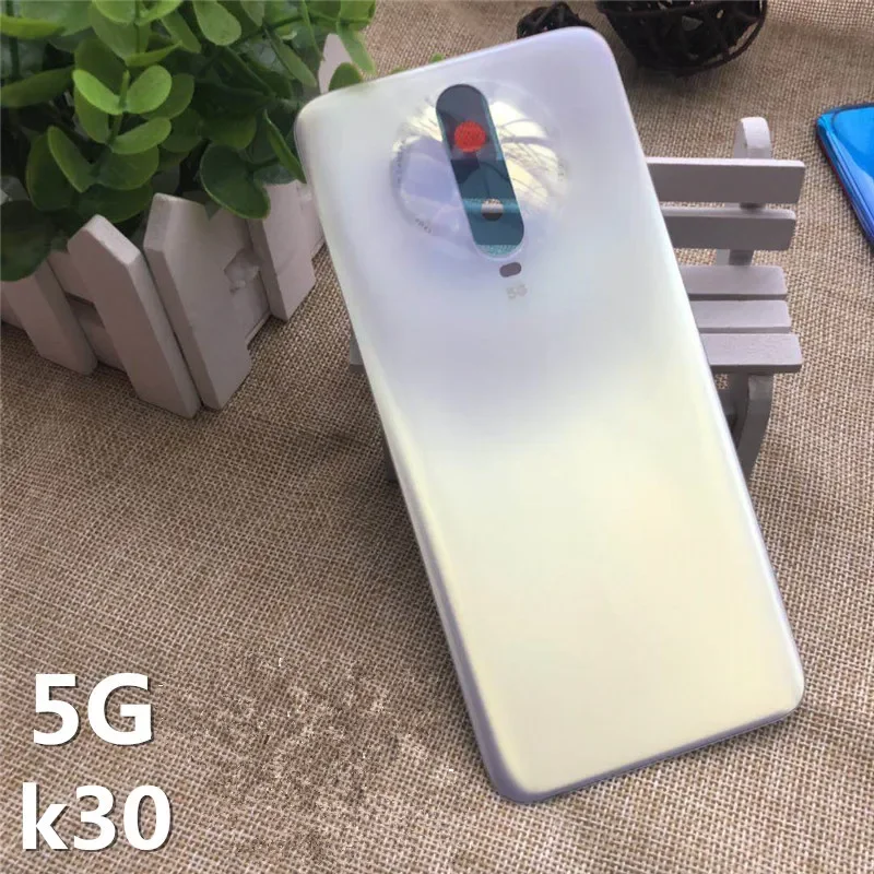 Coque arrière en verre pour Xiaomi Redmi K30, 5G, K30i, remplacement de la batterie du téléphone, réparation de la coque arrière, autocollant de logo