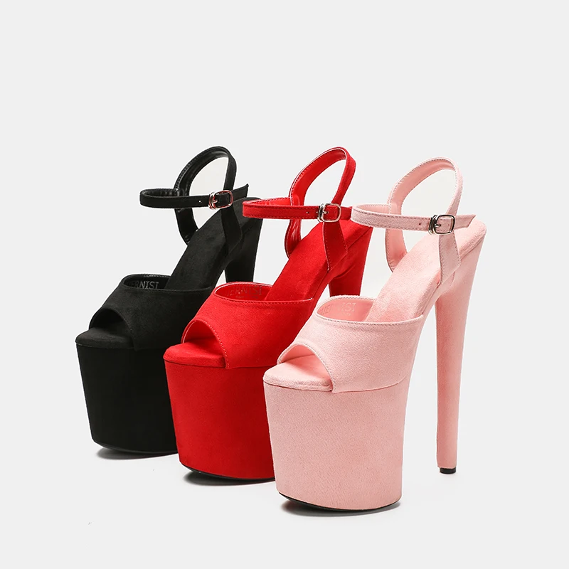 

SDTRFT/женские вечерние сандалии на шпильке для девочек, женская обувь на платформе, туфли-лодочки на очень тонком высоком каблуке 20 см с открытым носком для подиума