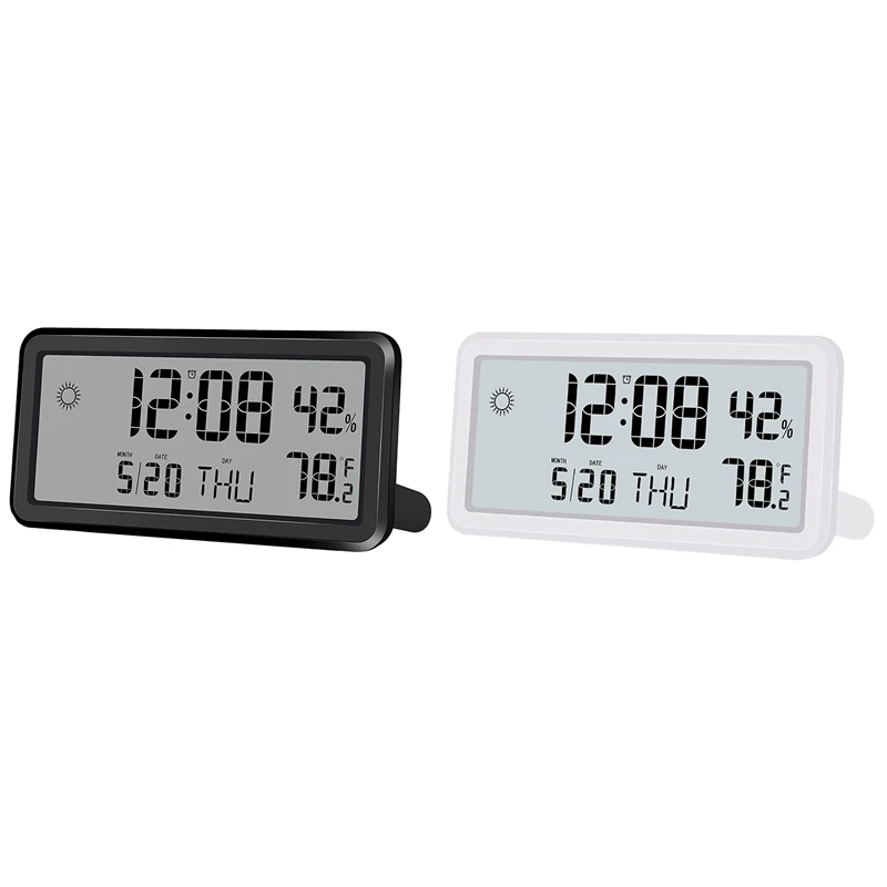 

Alarm Clock For Bedroom,Digital Wall Clocks,With Date,Week,Indoor Temperature And Humidity,Battery Operated