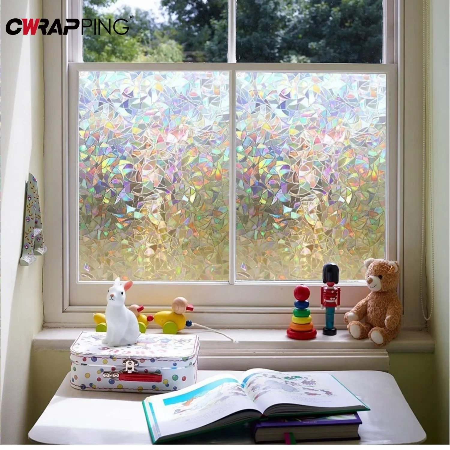 30x100cm Window Privacy Film DIY Adhesive Vinyl Wrap Decals Static Clings Anti UV Stained Glass Window Stickers Glass Stickers