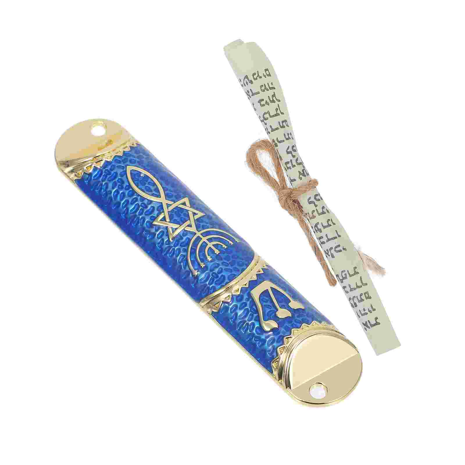 Goal Post Hebrew Scripture Mezuzah Jewish Door Scroll Religious House Decor for Home Metal Gift