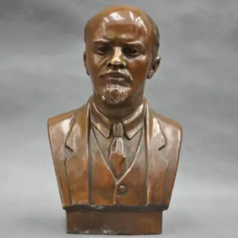 7'' Soviet Leader Vladimir Ilyich Ulyanov Lenin Bust Bronze Statue