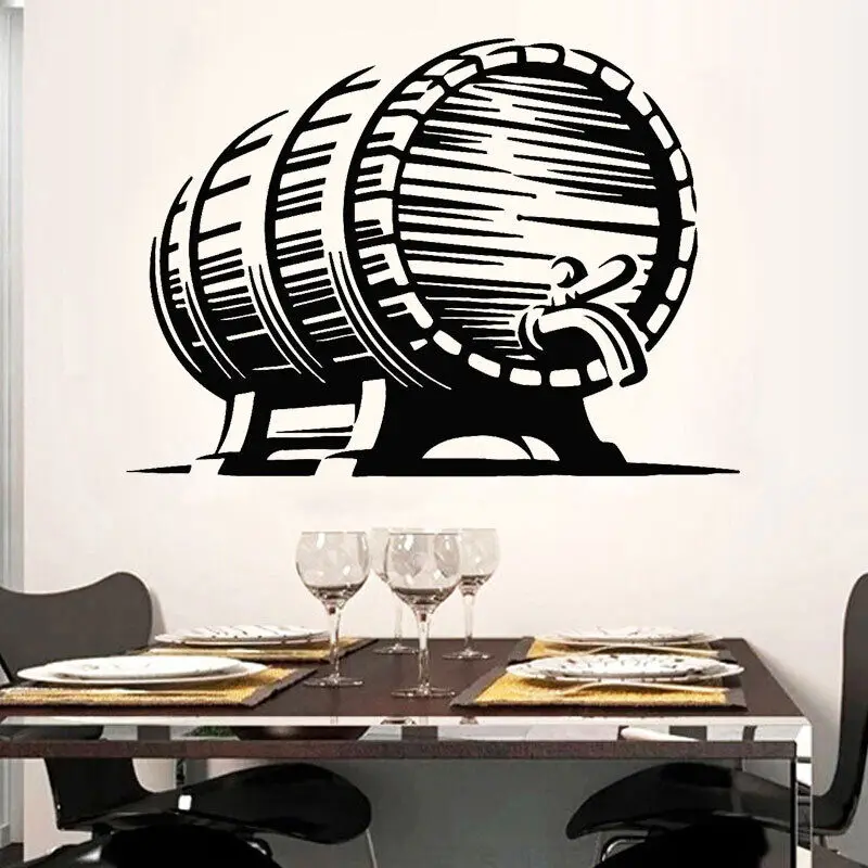 맥주 배럴 홉 공예 바 브루하우스 비닐 벽 스티커, 바 샵 벽화, 자체 접착 전사 필름 데칼 3171