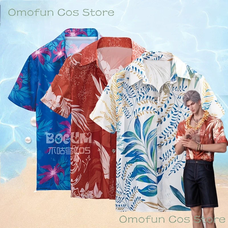 

Love And Deepspace Zayne Slyus Xaiver Caleb Rafayel Косплей Костюм Экипировка Игровая пляжная рубашка Хэллоуин Мужские летние шорты с рукавами Топ