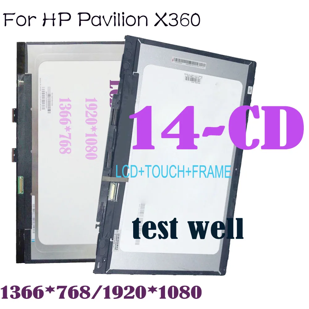 

14 inch For HP Pavilion x360 14 CD 14-CD 14M-CD 14-DD 14M-CD0001DX L20553-001 LCD Display Touch Screen Assembly Bezel Replacemen