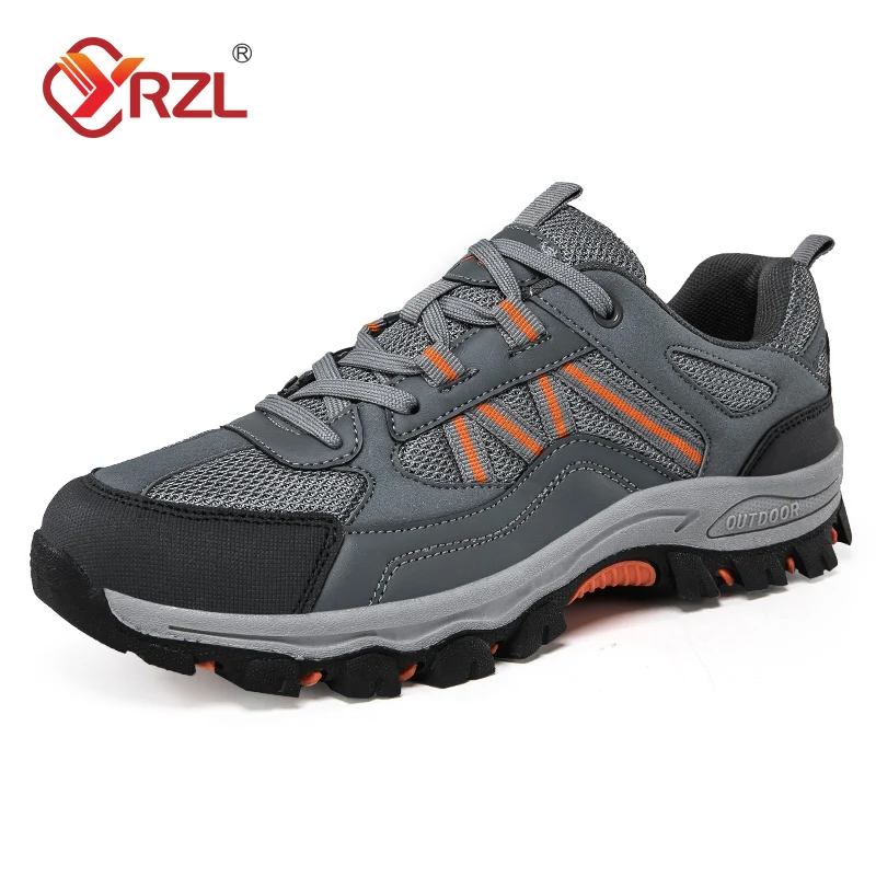 

YRZL Men Trail Running Shoes Outdoor Hiking Shoes Anti Slip Comfortable Walking Shoes Lightweight Trekking Boots for Men Travel