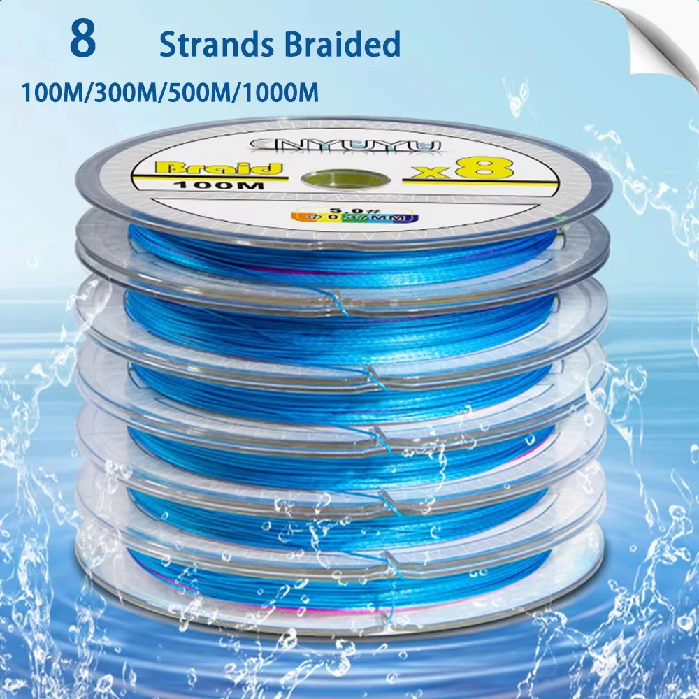 

8 Strands Fishing Line 10-110LB Braided Multifilament PE Weave Wire For Sea Saltwater Tackle Tools Accessories 100/300/500/1000M