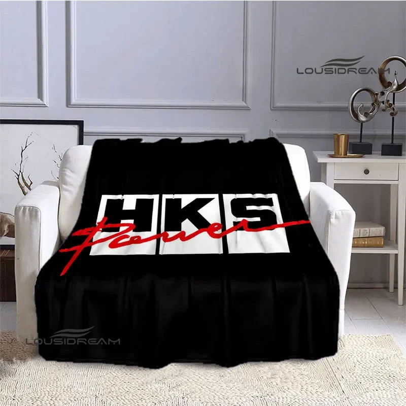 HKS Racing car logo printed blanket Flange Warm blanket Soft and comfortable blanket throw blanket bed linings birthday gift