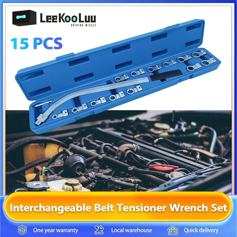 15 Uds. Llave de ajuste de polea tensora de correa herramienta de palanca de ajuste llave de extensión herramienta de taller 12-19mm