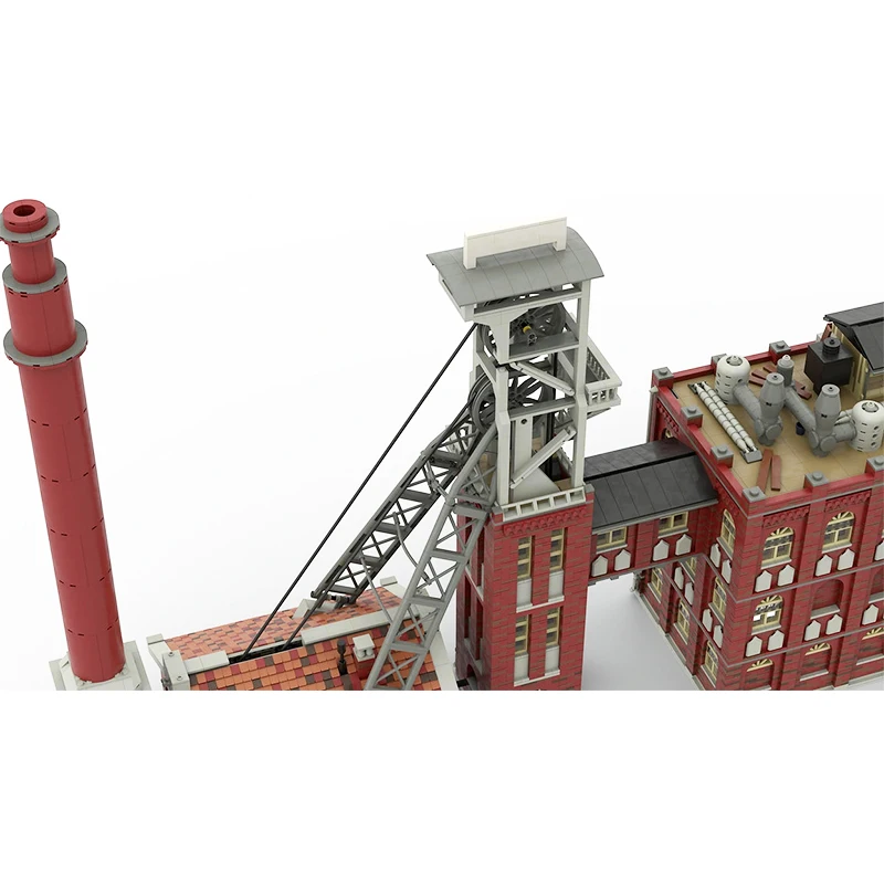 Classic Film Scene Architecture Coal Colliery Mine MOC Building Block Parts Assembly Model Bricks Toys Children's Christmas Gift