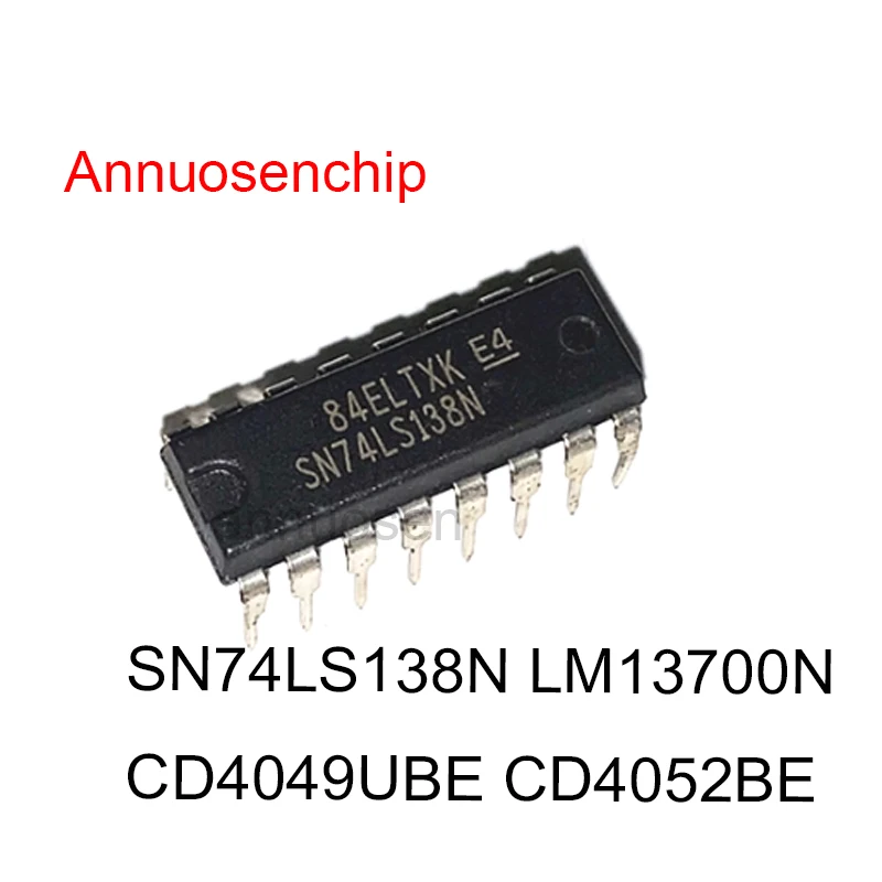 100pcs New and Original 74LS245 CD4047 CD4052 DIP-16 SN74LS138N LM13700N CD4049UBE CD4052BE DIP-20 SN74LS245N DIP-14 CD4047BE