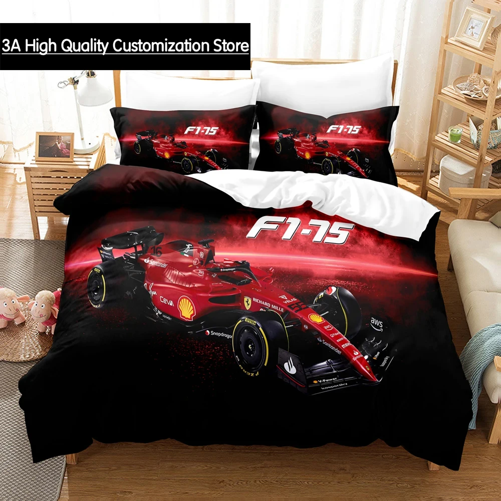 

Formula Racing Car Bedding Sets 3D Boys Duvet Cover Set With Pillowcase Twin Full Queen King Bedclothes Bed Linen For Boys Girls