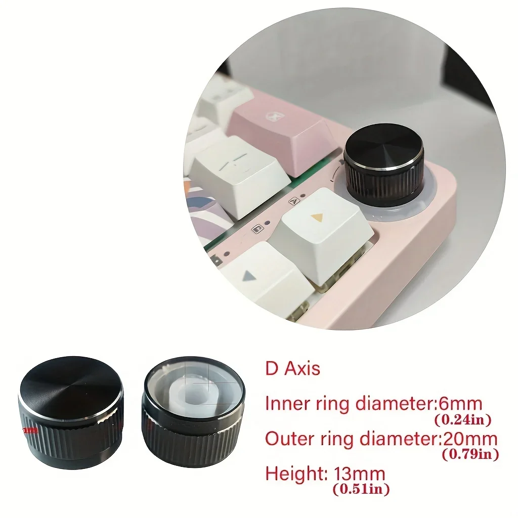 20mm Mechanical Keyboard Knob Volume Control Gear Manual Rotary Key Cap for Fine Tuning Metal Inner Diameter 6mm Guitar Adjust