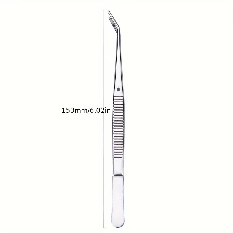 1/2/5pcs Stainless Steel Multi-Purpose Tweezers Perfect for Nail Art, Dental Crystals Cotton Picking,Dental Oral Mirror Care Kit