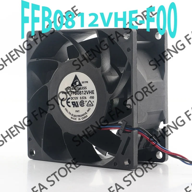 Double Ball Bearing High-speed Server Inverter Delta 5V 24V 48V DC12V 0.57A AC EC 8038 80X80X38MM 8CM FFB0812VHE-F00 Cooling Fan