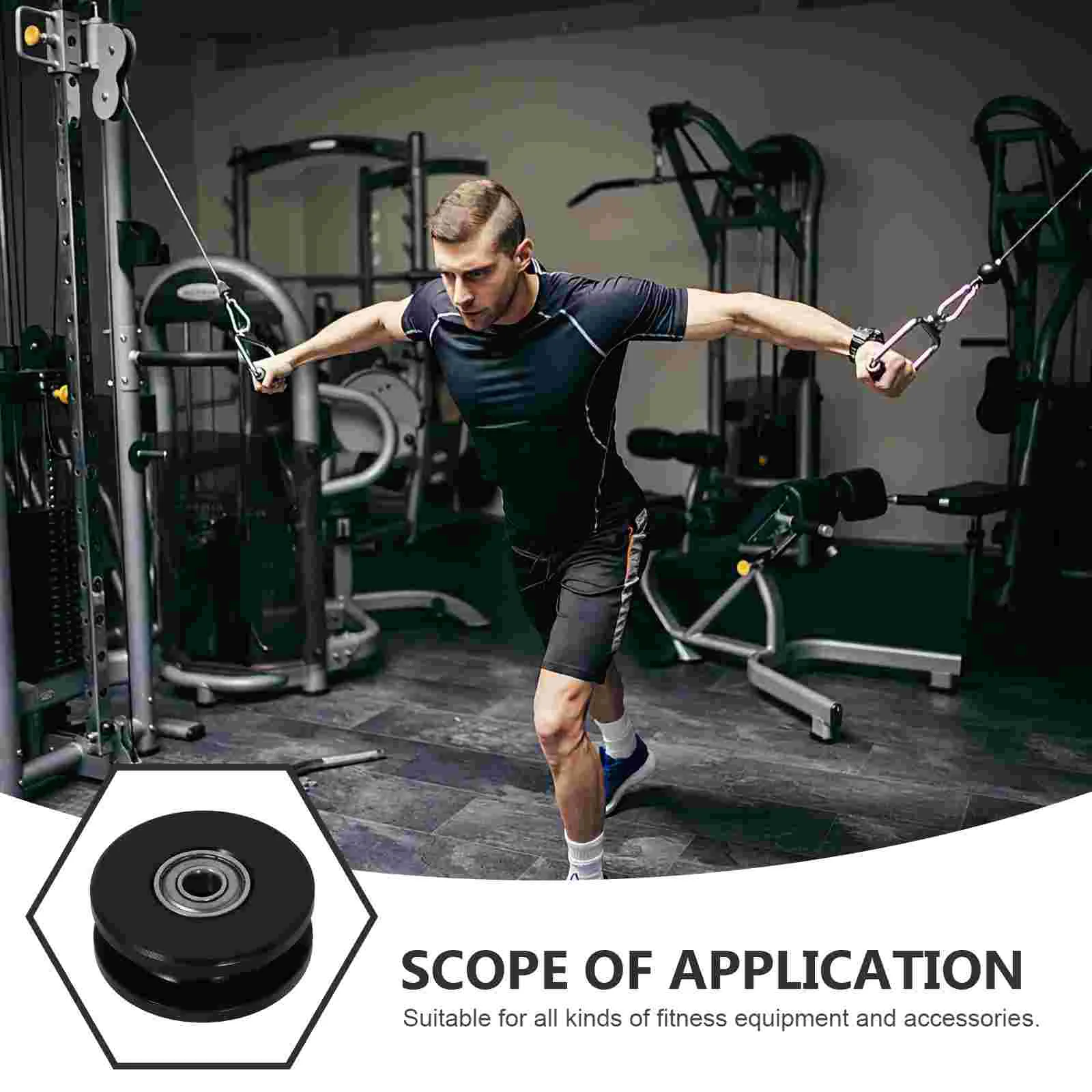 Fitness Equipment Pulley Home Gym Replacement Parts Black Aluminum Alloy Accessories