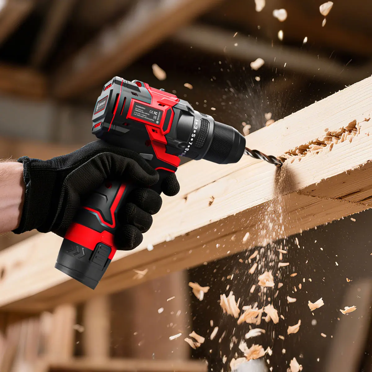 YEVOLT YVGCB12JY Series 12V Brushless Electric Drill Li-ion Compact Cordless Driver High Speed Handheld Screwdriver Power Tools