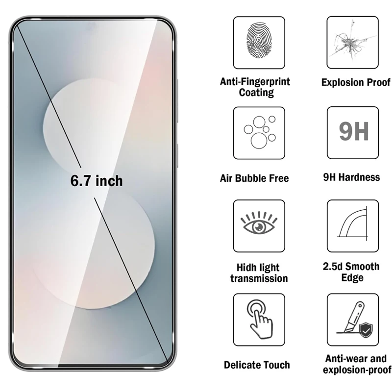 4PCS Tempered Glass for Samsung Galaxy S25 FE Protective Transparent Screen Protector Film For Samsung S25 FE S25FE Glass