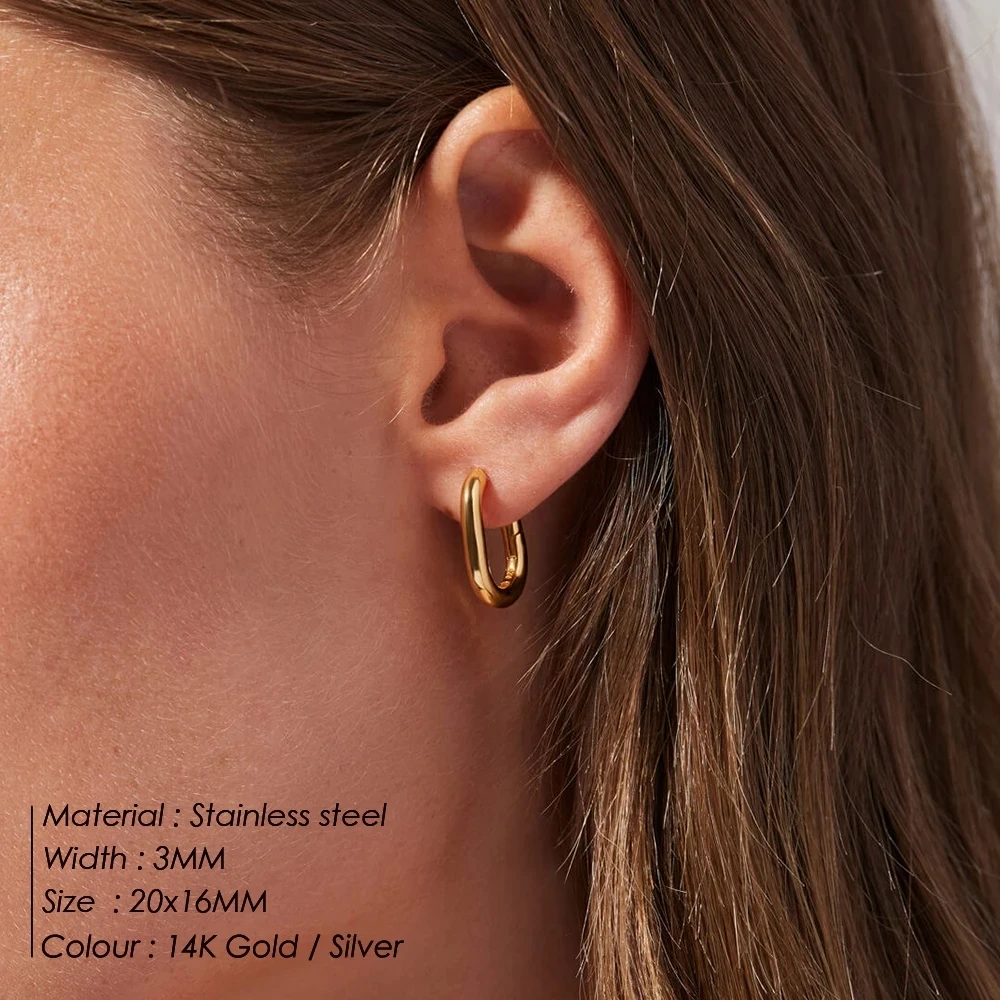 JUJIE 316 stainless steel simple and versatile U-shaped temperament personality earrings earrings earrings can be sold wholesale