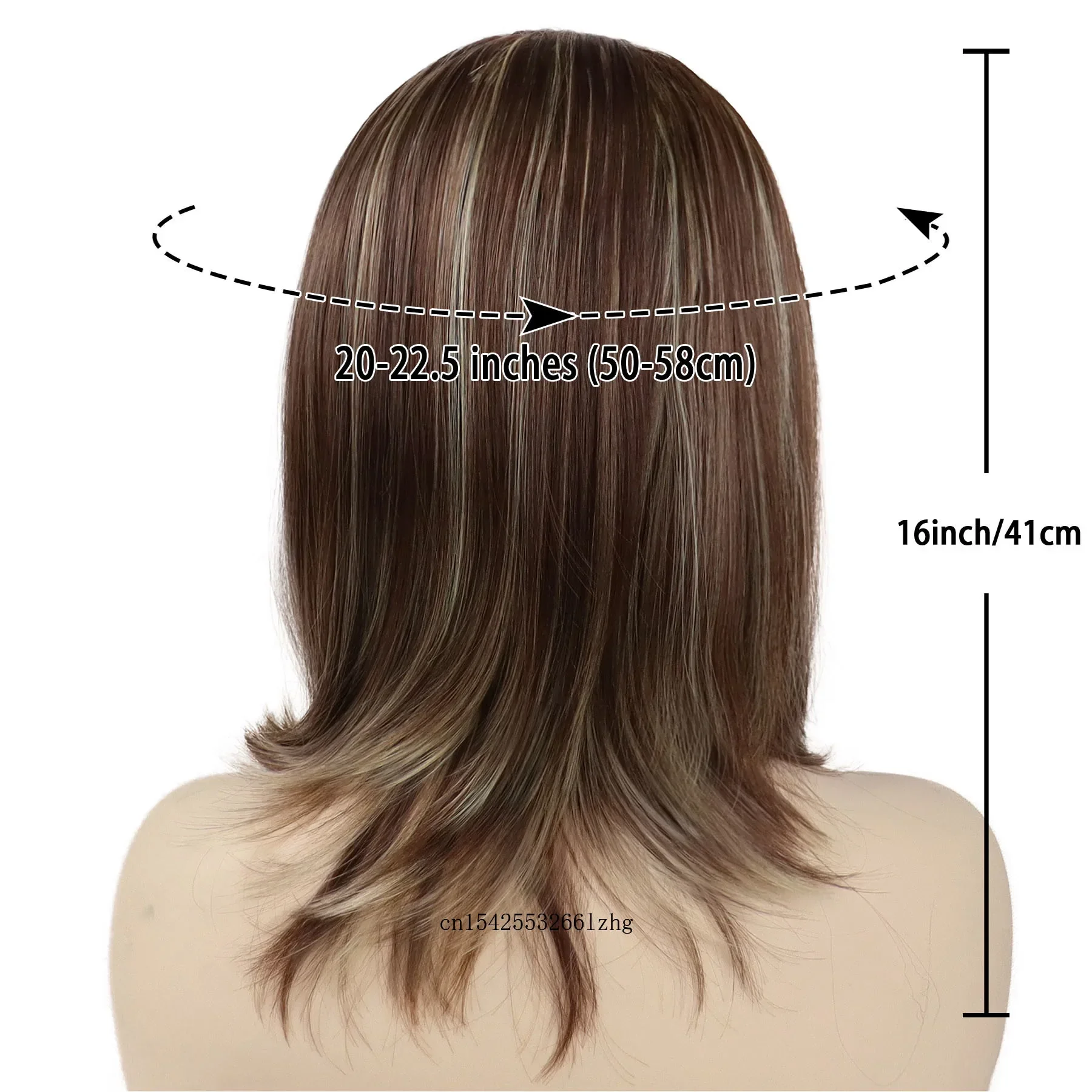 باروكات شعر صناعية طويلة مستقيمة من GNIMEGIL للنساء ذات مظهر جميل وحفلات الهالوين التنكرية اليومية تستخدم شعر مستعار بني طبيعي #3