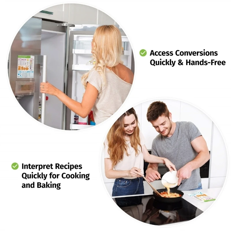 Restaurant Kitchen Conversion Chart Magnet Baking Tool Cooking Measurements Tool Q5WC