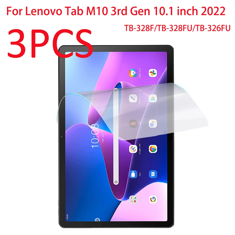 

3PCS PET Soft Screen Protector For Lenovo Tab M10 3rd Gen 10.1 inch 2022 Tablet Tab M10 Plus 3rd Gen 10.6 Protective Film TB-328