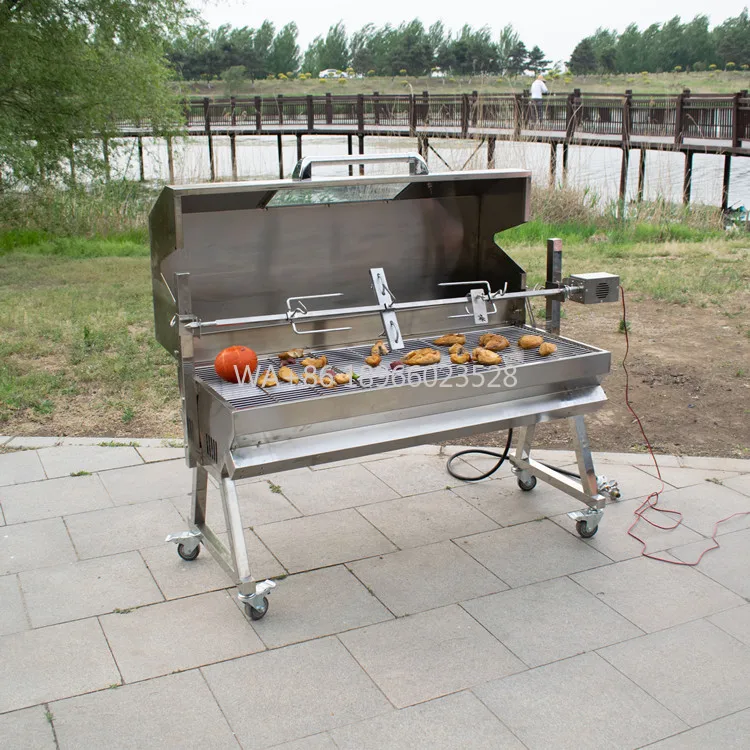 

Parrilla Electrica Барбекю Газовый гриль Открытый газовый гриль с двойным топливом и капюшоном Проно и уголь Баранина Свинья Плют Rrilla Elect