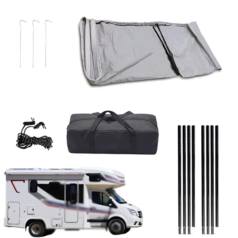 1 Set RV 3 x 2,4 m Baldachin Sonne Segel Sonnenschirm Camping Markise Mit Keder Rohrleitungen Befestigung Lagerung Tasche für Wohnwagen Wohnmobil RV Teile