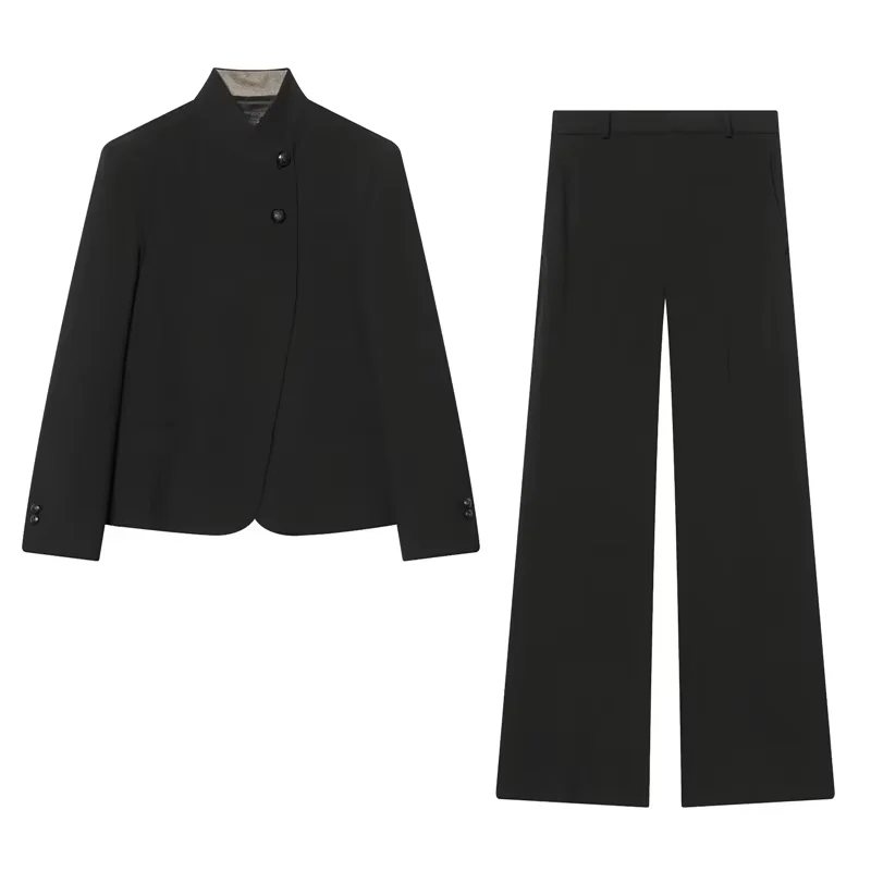 

Jenny&Dave Minimalist Fashion Jacket Woman Clothes Blazer Woman Black Woman Clothes Pant Sets Two Piece Set Women's Suit