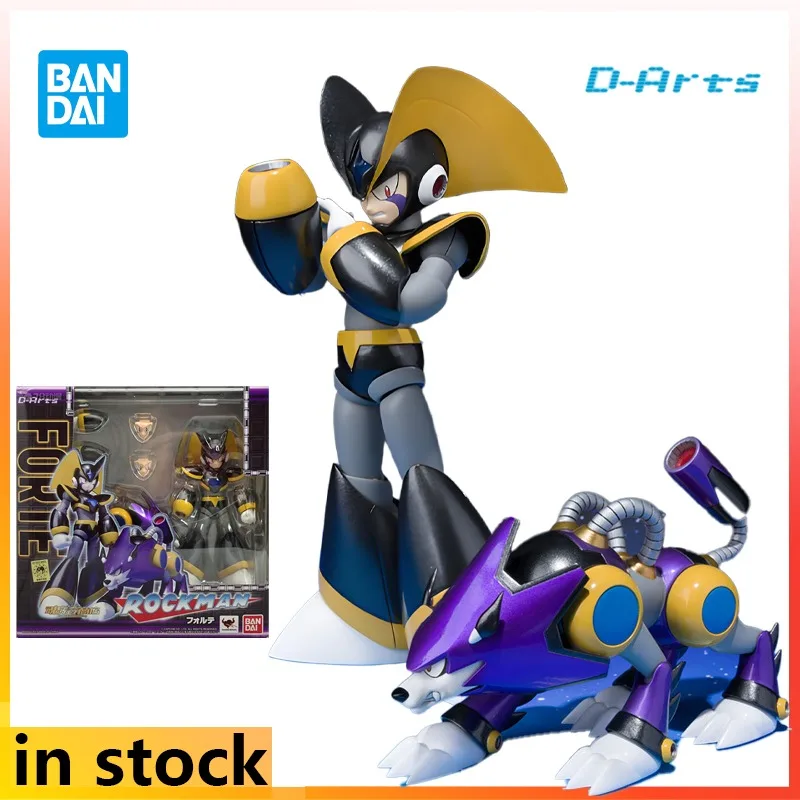 반다이 오리지널 D-arts 메카 제품은 이동식 Rockman FORTE 애니메이션 액션 피규어 모델 장난감 모델 장식품 소년을위한 선물