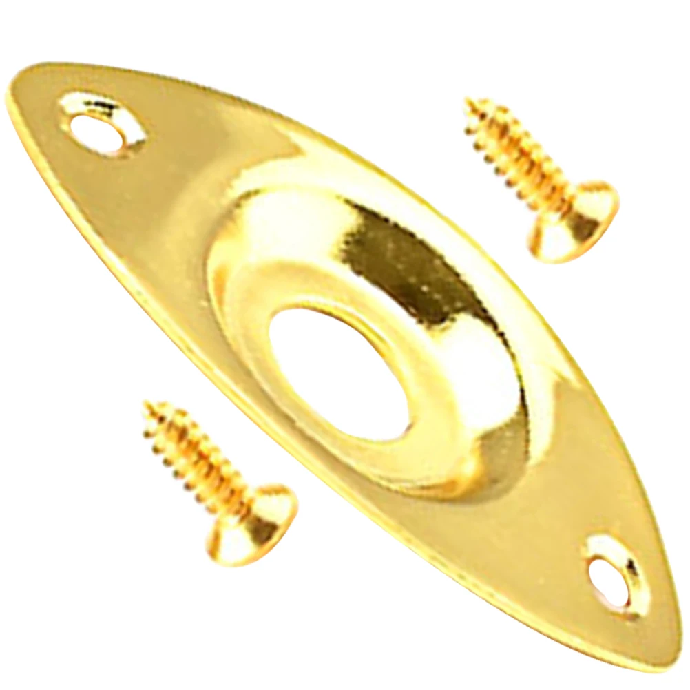 

Golden Socket Plates Smooth Non burr Electric Guitar Jack Replacement Metal Sheets Sturdy Output Plates Guitar Parts Accessories