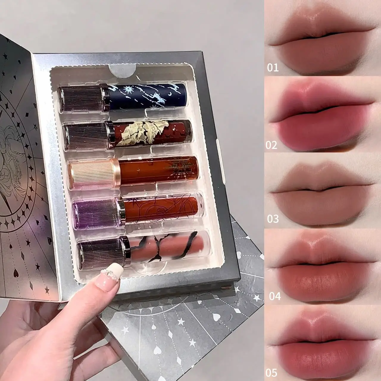 Kakashow Yun Ni Zhi Wang Lipgloss Set Zachte Mist Matte Lipstick Lipgloss Pure Desire Stijl Lip Modder Geschenkdoos