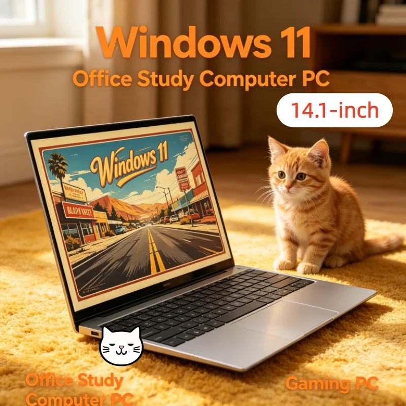 

Elegant Premium 14.1 Inch Ultra Thin Notebook 2026 Win11 DDR4 16GB RAM 2TB SSD Portable Business Laptop PC Intel I7-8650U