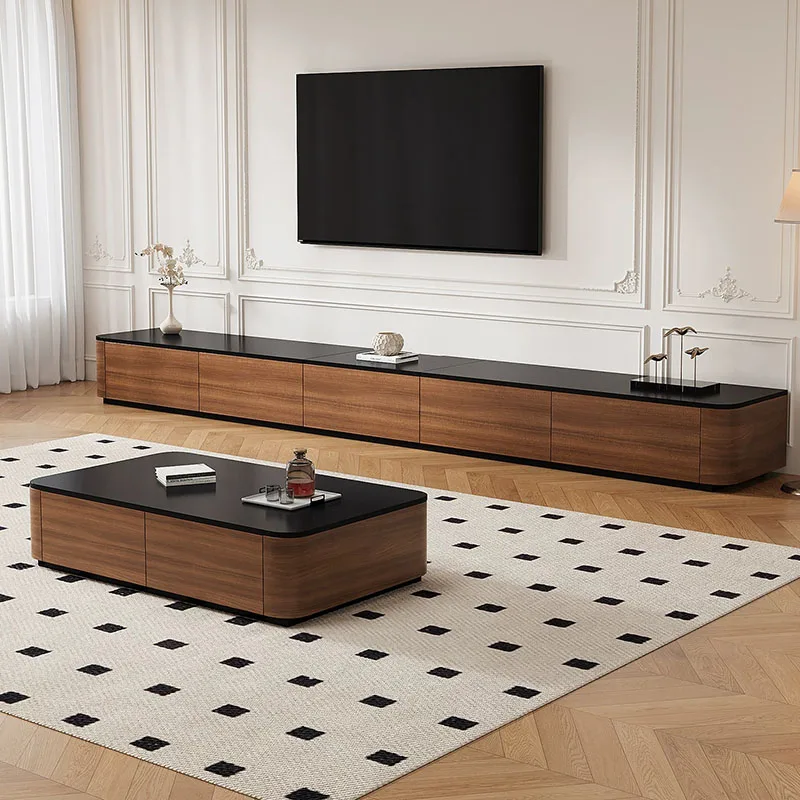 wood aesthetic tv stands modern living room wall filing storage organizer tv table drawers designer muebles trendy furniture