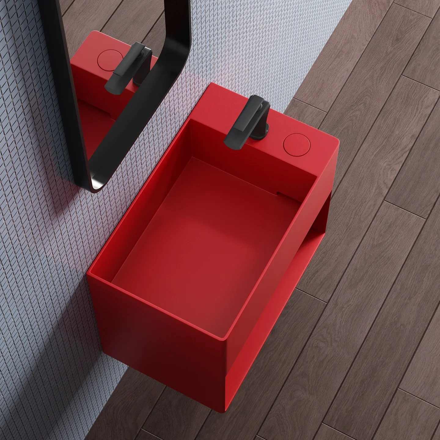DSA rectangular stainless steel wall-mounted washbasin storage compartment wall-mounted washbasin household balcony