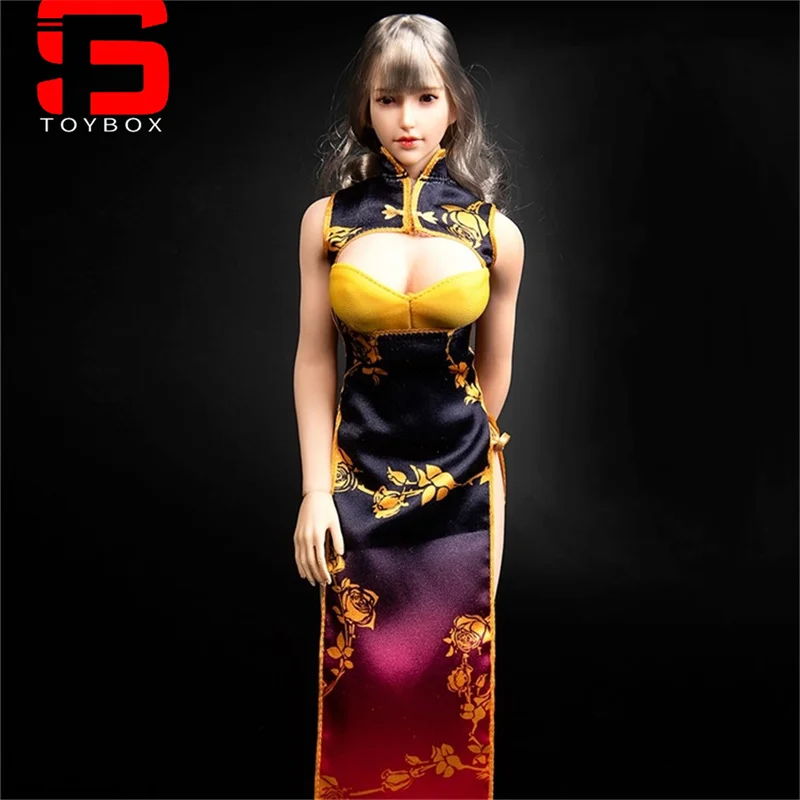 W magazynie TYM TYM062 1/6 Kobieta Seksowny Cheongsam Z Bielizną Model Ubrań Pasuje 12-calowy Żołnierz Duże Piersi Figurka Ciało