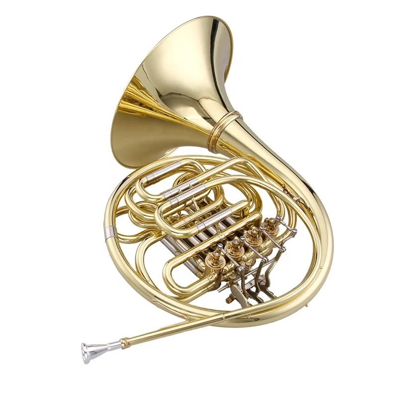 High Quality Bb Tone Double Row French Horn Brass Wind Instrument for Stage Performance Examination Daily Practice